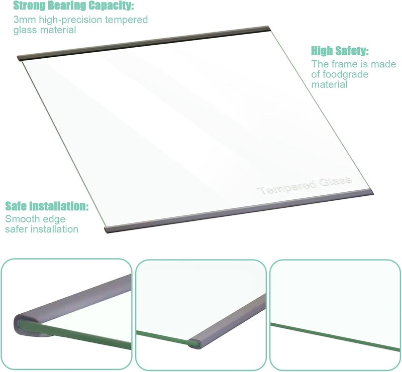 FBULWSEC W11188040 Refrigerator Fresh Food Upper Glass Shelf, Fridge Tempered Glass Shelf for Whirlpool Refrigerators Shelf Replacement, Replaces4547258, PS12348757, W11135529, AP6286990 - Image 3